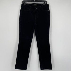 Talbots Corduroy Pants Womens Size 6p Black High Waist Straight Leg Casual